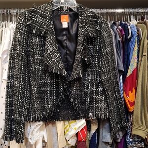 Hearts of Palm Black and White Tweed Blazer